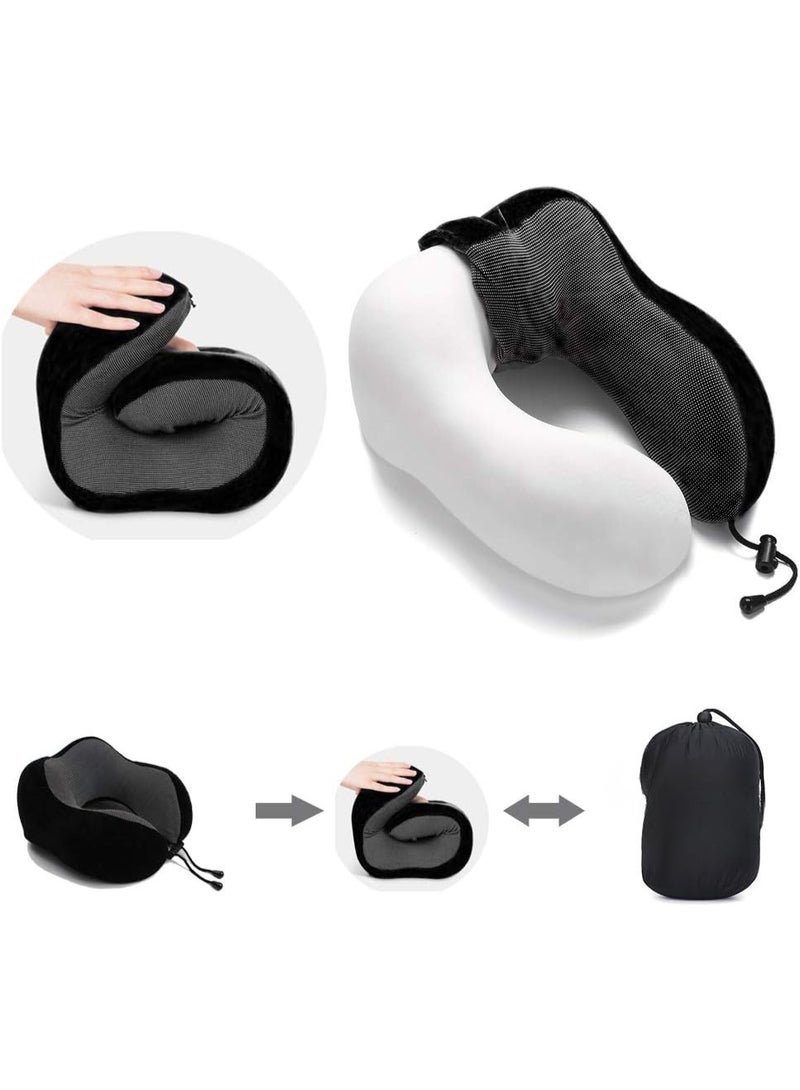 Premium Memory Foam Travel Pillow - Ergonomic Neck & Head Support for Comfortable Rest - Portable Soft Sleeping Pillow for Airplane, Car, and Home Use - Image 4