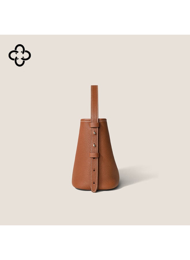 Cassile Women's Bucket Bag , Genuine Deer Leather, Commuter Large Capacity Light Luxury Tote Bag, Birthday And New Year Gift - Image 5