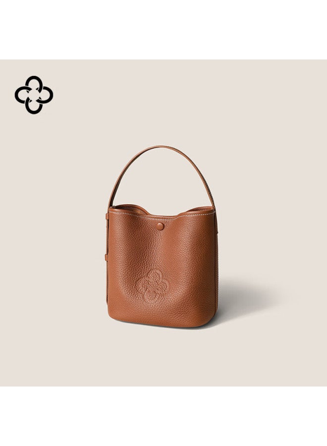 Cassile Women's Bucket Bag , Genuine Deer Leather, Commuter Large Capacity Light Luxury Tote Bag, Birthday And New Year Gift - Image 4
