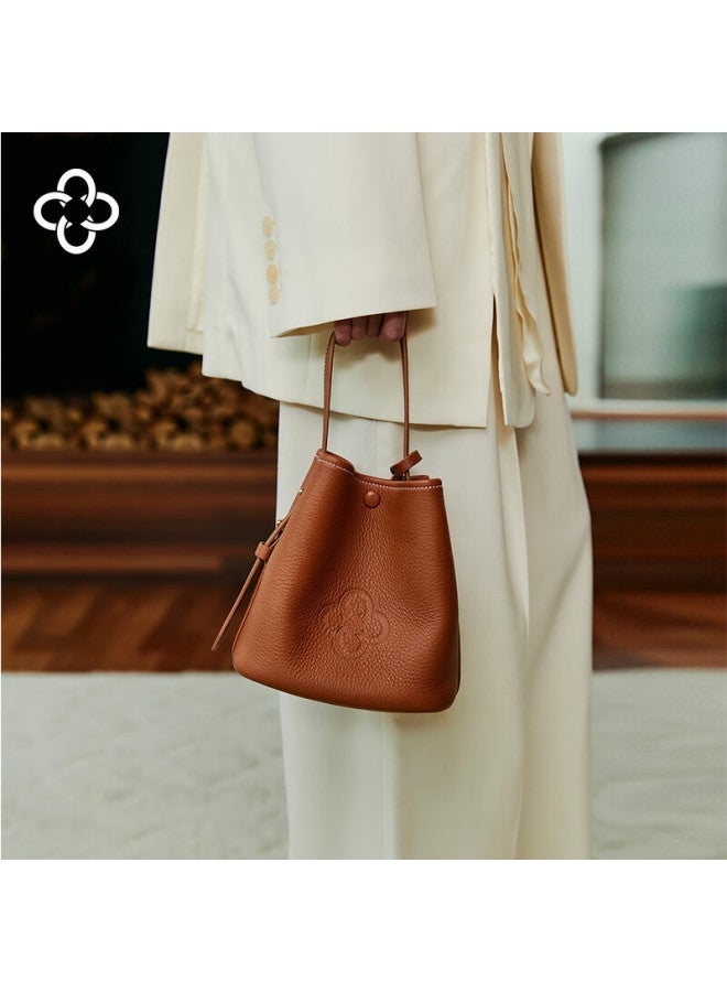 Cassile Women's Bucket Bag , Genuine Deer Leather, Commuter Large Capacity Light Luxury Tote Bag, Birthday And New Year Gift - Image 1