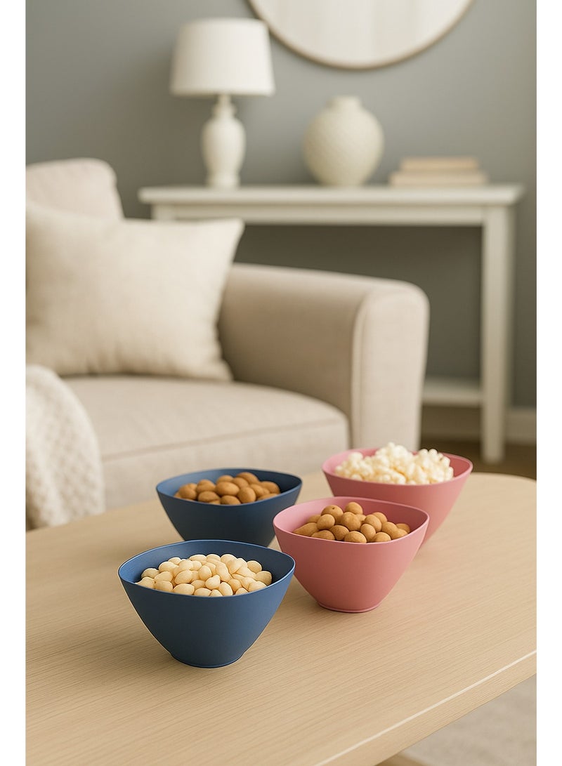 Small square snack bowls! - Practical Plastic - Multicolor - 4 Pieces - 1064