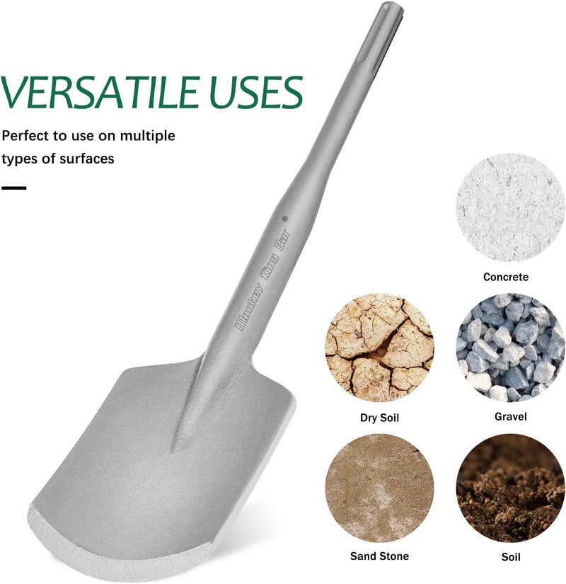 Monkey King Bar MonkeyKingBar- 3/4 Sds Max Bits Chisel (18"x4.3") -Clay Spade Bit for for Demolition Hammer- Sds Max Chisel for Digs into Clay-Digging Shovel Bit - Image 5