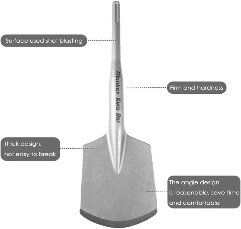 Monkey King Bar MonkeyKingBar- 3/4 Sds Max Bits Chisel (18"x4.3") -Clay Spade Bit for for Demolition Hammer- Sds Max Chisel for Digs into Clay-Digging Shovel Bit - Image 3