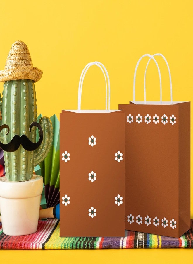 Sinload 24 Pcs Cielito Lindo Candy Bags Mexican Party Favors, De Barro Theme Decorations Mexicanos Talavera Kraft Gift Goodie Bags with Handles Fiesta Cinco De Mayo Mexican Party Supplies(Floral) - Image 5