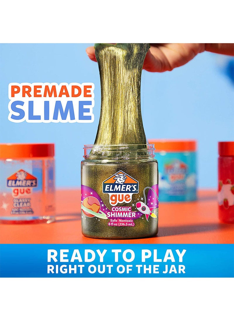 Elmer's Gue Premade Slime Cosmic Shimmer Glitter Slime,  Fun & Stretchy, Non-Toxic, Slime for Kids Pack of 3 - Image 3