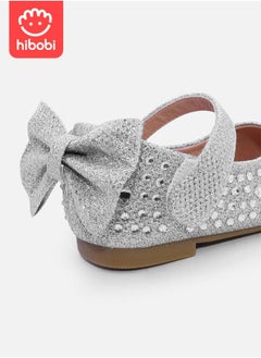 هيبوبي Girl's Dress Shoes Mary Jane Ballet Flats Bow Flower  - Image 1