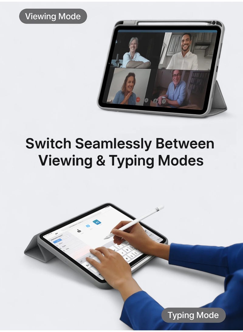 أركس حافظة لجهاز iPad 11 بوصة الجيل 11 - 2025 / iPad 10 10.9 بوصة الجيل 10 - 2022، غطاء خلفي شفاف مع حامل قلم، وغطاء حافظة ثلاثي نحيف بخاصية السكون/التنشيط التلقائي لجهاز iPad 10.9 بوصة 2022 / iPad 11 بوصة 2025 – أسود  - Image 5