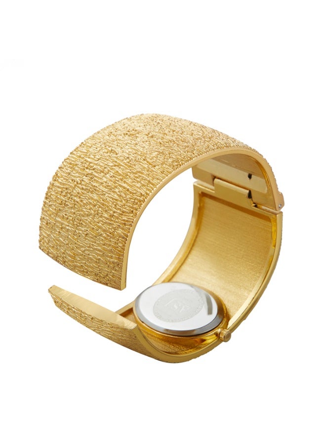 مارك وارفيلد الرجل الجديد ساعة كواتز نسائية بتصميم بسيط ونمط لحاء ذهبي فاخر - Image 3