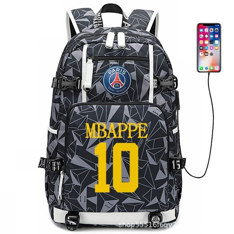 Football Star Backpack for Kids & Adults - Large Capacity Sports Backpack with USB Port, Waterproof Oxford Fabric, Breathable & Durable, Ideal for Soccer, Basketball, Gym, Travel