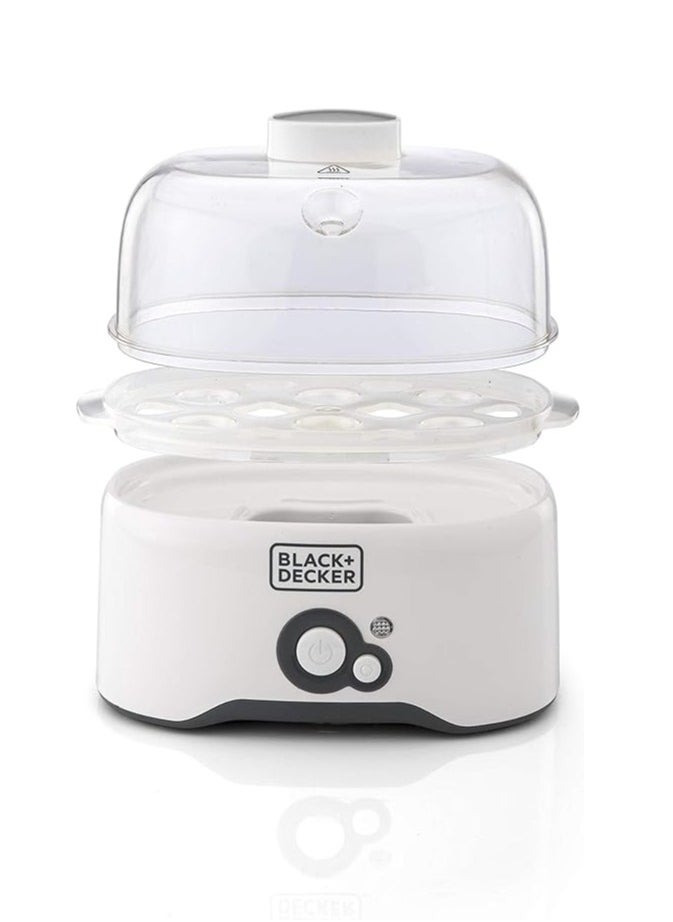 Black Black & Decker Egg Cooker - White, 6 Eggs, Eg200-B5, Plastic Material  - Image 3