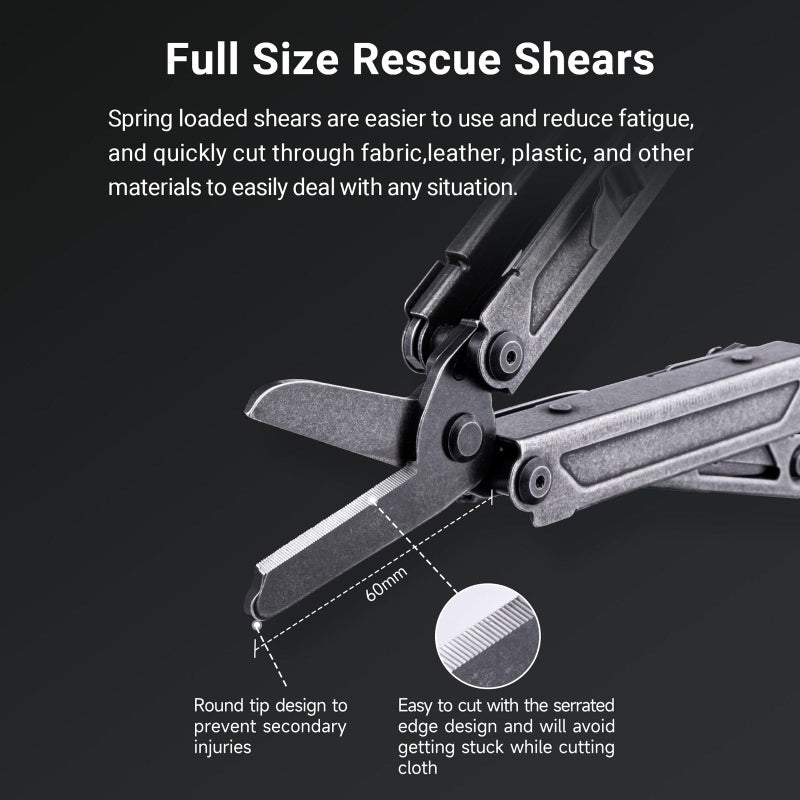 NEXTORCH Pioneer 14-In-1 Multi-Tools Heavy Duty Multi Tool Set With Scissor Needle Nose Pliers Trauma Shears Pocket Clip Multi-Tool For Emergency First Responders - Image 4