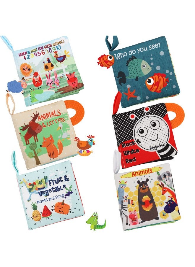 Bebe Mondo Baby Books Toys Gifts, Touch and Feel Cloth Crinkle Books for Babies,Infant Toddler Baby 0-3-6-12-18 Months,Early Learning Toys 6 to 12 Months 1-2 Years Old,Christmas Shower Gift for Boys Girls,6 PCS  - Image 1