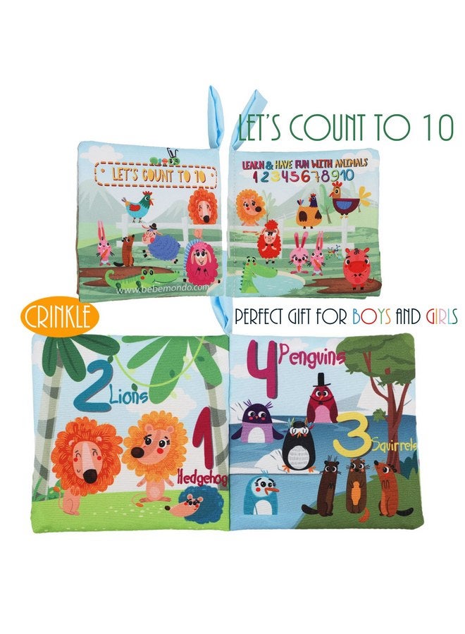 Bebe Mondo Baby Books Toys Gifts, Touch and Feel Cloth Crinkle Books for Babies,Infant Toddler Baby 0-3-6-12-18 Months,Early Learning Toys 6 to 12 Months 1-2 Years Old,Christmas Shower Gift for Boys Girls,6 PCS  - Image 5