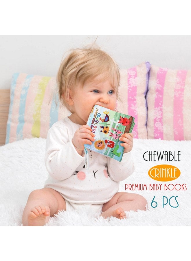 Bebe Mondo Baby Books Toys Gifts, Touch and Feel Cloth Crinkle Books for Babies,Infant Toddler Baby 0-3-6-12-18 Months,Early Learning Toys 6 to 12 Months 1-2 Years Old,Christmas Shower Gift for Boys Girls,6 PCS  - Image 4