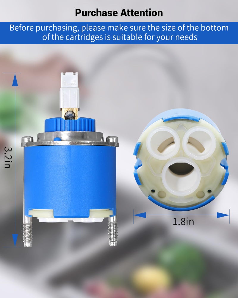 Faucet Replacement Cartridge 46mm Brass Valve Core - Thermal Shock Resistant Ceramic Cartridge for Single Control Kitchen Bathroom Lavatory Plumbing Repair - Image 5