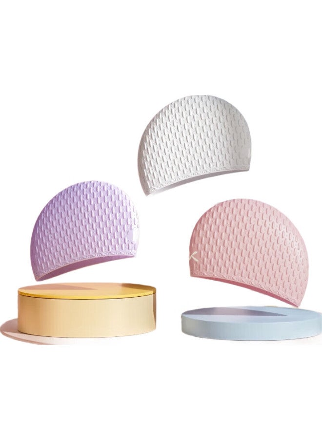 Keep Swimming Cap For Women, Large Size, Waterproof, Non-Binding, For Long Hair, Silicone Ear Protection, Adult Men'S Swimming Cap, 219 White - Image 1