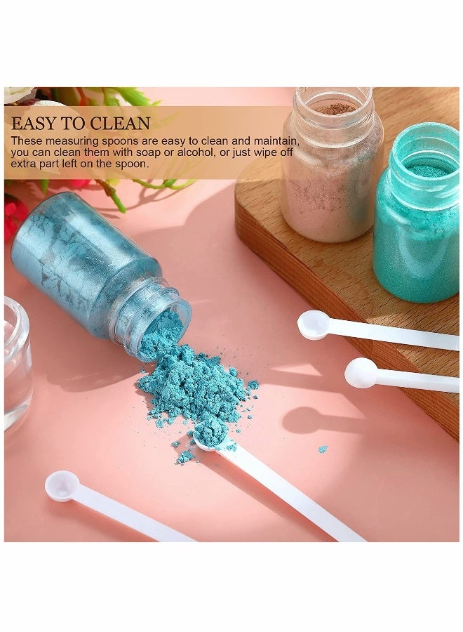 Mini Measuring Spoons Set - 100 Pieces White Mini Scoops for Spices, Powders, Cosmetics, and Medicines - Perfect Tiny Shovel Scoop for Accurate Measurement and Easy Use.  - Image 3