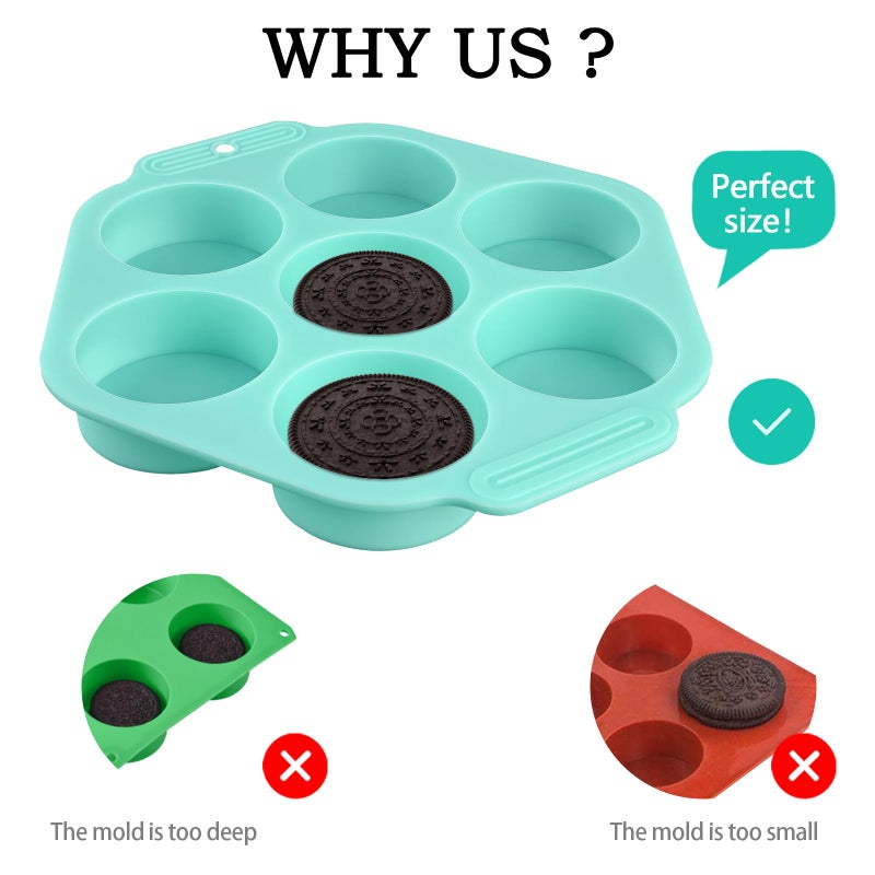 Actvty Round Chocolate Covered Cookie Molds, 3 Pcs Cylinder Chocolate Candy Silicone Molds, Perfect for Chocolate Covered Oreos, Candy, Cakes, Jelly, Muffin, Soap - Image 3