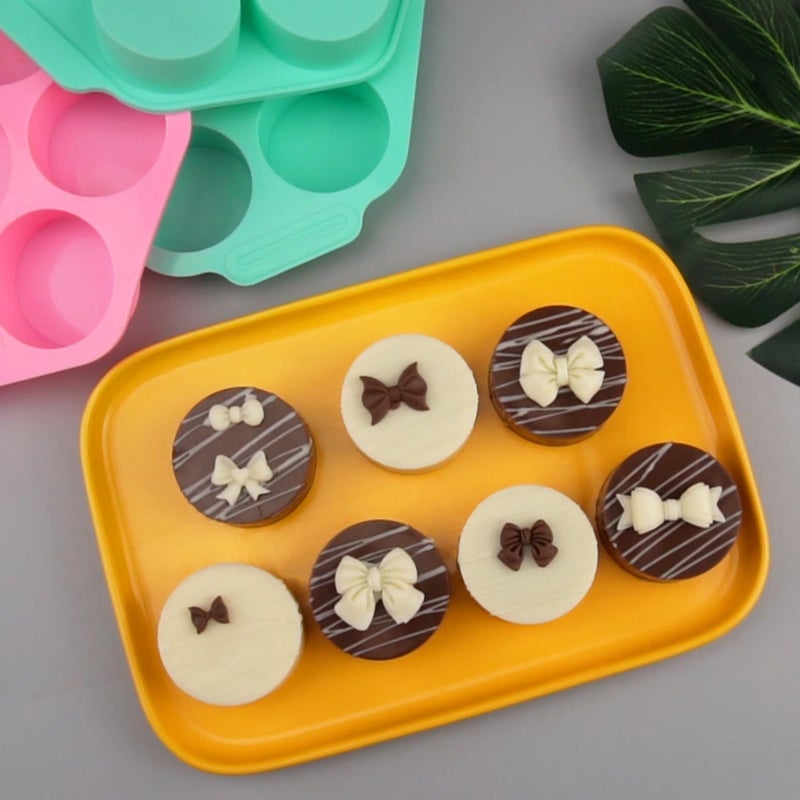 Actvty Round Chocolate Covered Cookie Molds, 3 Pcs Cylinder Chocolate Candy Silicone Molds, Perfect for Chocolate Covered Oreos, Candy, Cakes, Jelly, Muffin, Soap - Image 4