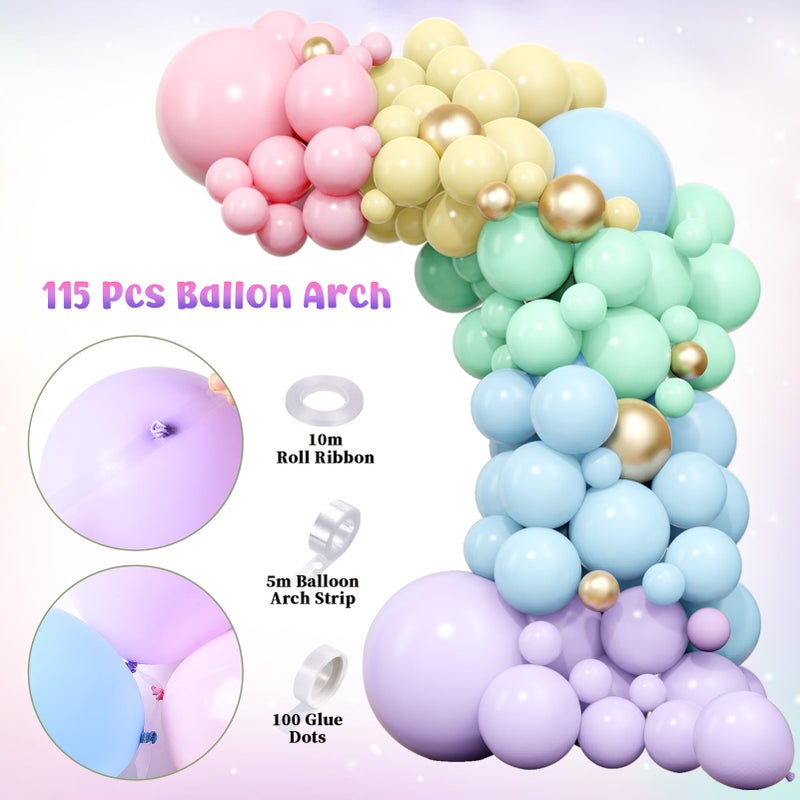 SNLN Unicorn Birthday Decorations for Girls Pastel Balloon Arch Kit Huge 3D Unicorns Balloons Banner Rainbow Star Foil Balloon Unicorn Party Decorations for Girl Kid Birthday Party Decor Supplies - Image 4