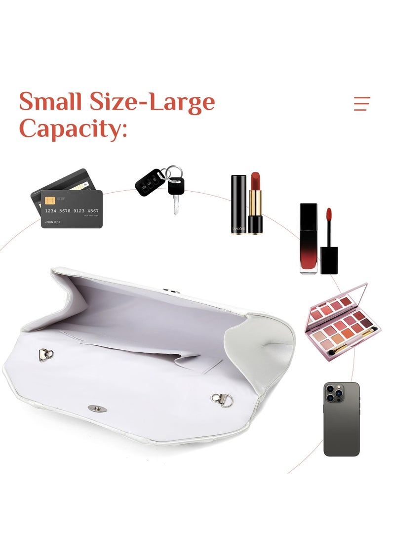 KASTWAVE Women Suede Envelope Clutch Bag, Evening Elegant Handbags Purse With Detachable Chain For Wedding Bridal Velvet Shoulder Bags - Image 5