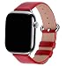 Fullmosa Leather Bands Compatible with Apple Watch Band 41mm 40mm 38mm 42mm 44mm 45mm 46mm 49mm Women Men for iWatch Series 1110987654321Ultra321SE321 42mm 41mm 40mm 38mm RedSilver - Image 2