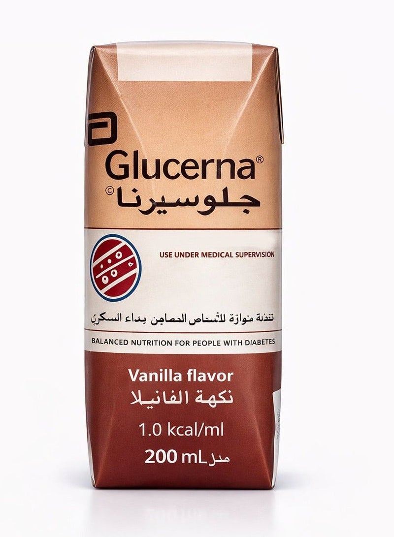 جلوسيرنا GI سائل بنكهة الفانيليا، مكمل غذائي متكامل ومتوازن لمرضى السكري، يساعد في إدارة مستويات السكر في الدم، كرتون اقتصادي يحتوي على 18 عبوة × 200 مل - Image 1