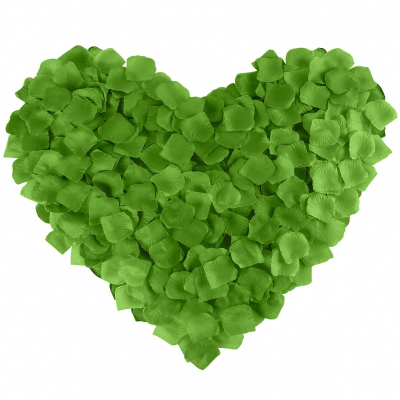 Neo LOONS 1000 Pcs Artificial Silk Rose Petals Decoration Wedding Party Color Green - Image 1