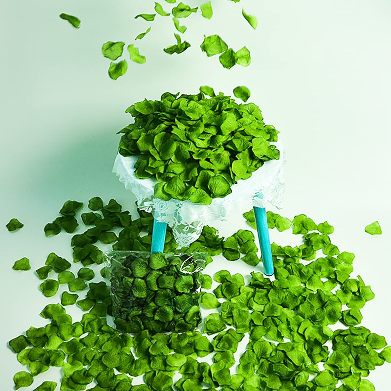 Neo LOONS 1000 Pcs Artificial Silk Rose Petals Decoration Wedding Party Color Green - Image 4