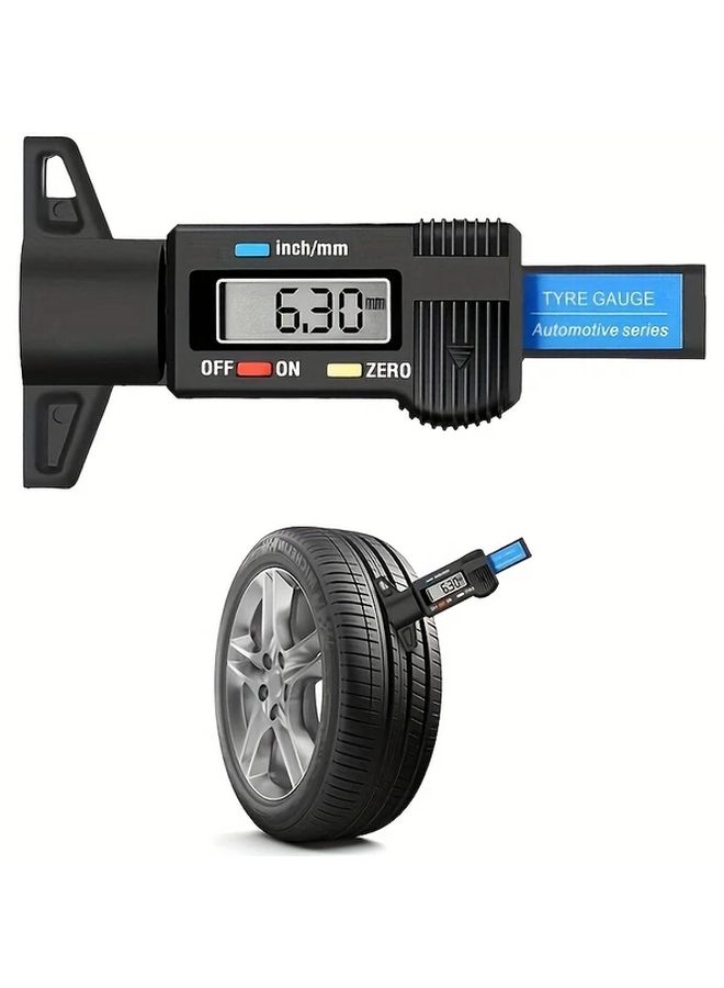 2PCS LCD Digital Tire Tread Depth Gauge Measuring Tool With Millimeter Inch Conversion For Car Truck Moto - Image 5