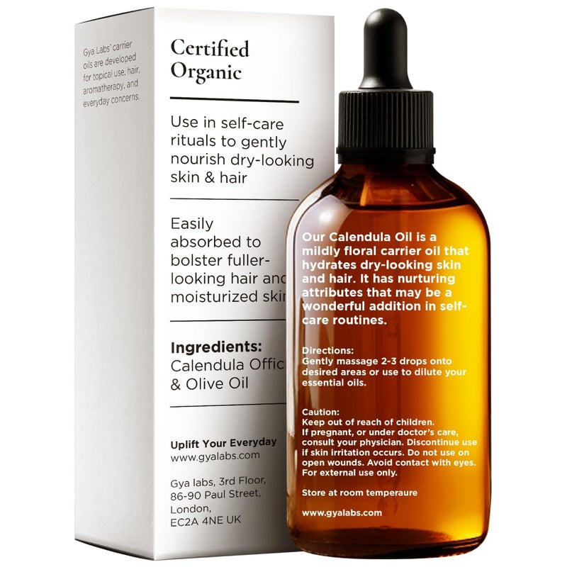 Gya Labs Calendula Carrier Oil - 1 Fl Oz - for Hair, Skin, Face, Scalp & Body Massage - Image 2