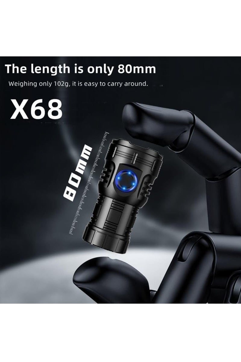 BlueFire Mini LED Flashlight USB-C Rechargeable – 8 LED High-Power 3050 Lumen Torch, 8 Lighting Modes (Low/Medium/Strong/SOS/Red Light), IPX5 Waterproof, Tail Magnet & Clip, 2500mAh Battery – Perfect for Outdoor, Hiking, EDC, Camping, Car Repair & Emergency - Image 2