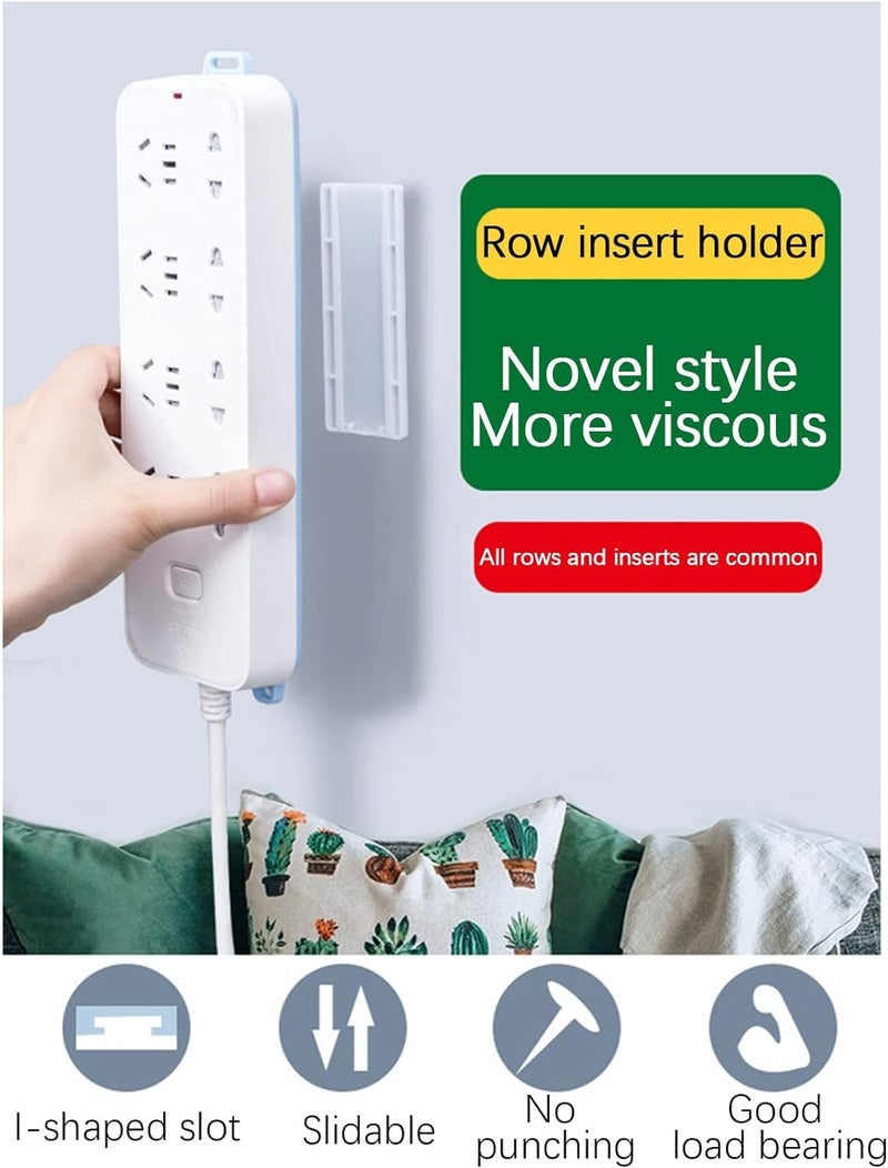 HomeAra HomeAra Self Adhesive Power Strip HolderWall Mounted PunchFree Plugin Board Router Fixed Double Sided Sticker Without Plugin Holder Surge Protector Fixator Organizer Cord Management Pack of2  - Image 5
