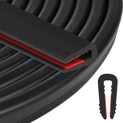 ToLanbbt Rubber Edge Trim U Channel 18 Self Adhesive Sheet Metal Edge Guard Protector EPDM Seal Strip for Car Doors Steel Plates Glass Hatches Table Corners Fit 1832mm 20Ft Black - Image 1