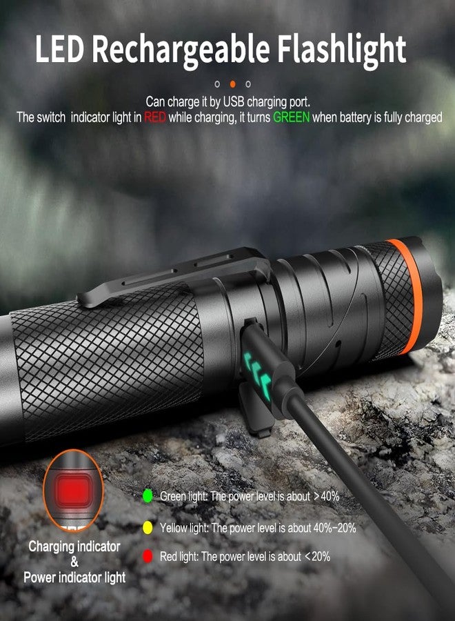 NICRON B75T LED Tactical Flashlight with Red White Dual Light, 90 Degree Rotating Head, Magnetic Base, Pocket Clip for Night Hunting, Camping, Emergency, Night Vision - Image 4