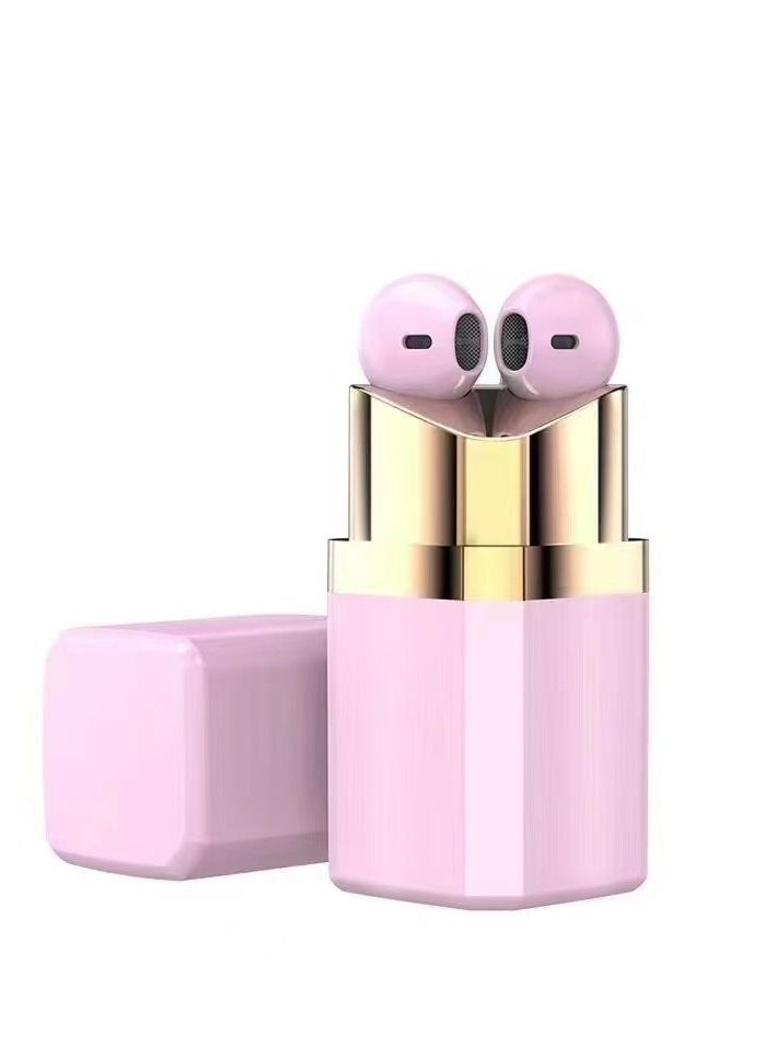 GULFLINK Luxury Fashion Design Lipstick Earbuds Pink - Image 1