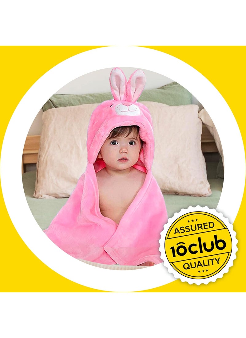 My NewBorn - MY NEWBORN 3-in-1 Hooded Baby Blanket Wrapper (Pink) | Towel for Baby Boy and Girl | All Season Soft Swaddle for 0-12 Months | Nursing Baby Gift | Unisex Comforter | Receiving Blanket - Image 1