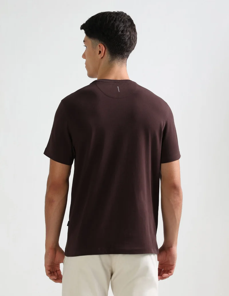 Arrow Dark Brown Graphic Printed Regular Fit T-Shirt for Men | Best Price UAE