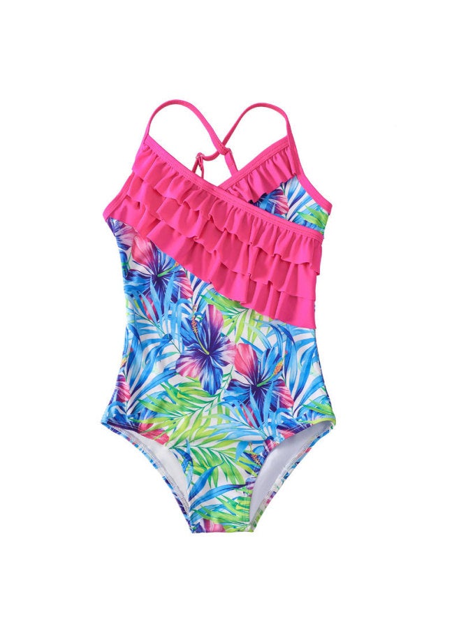 2023 Girls' Swimwear Girl's Ruffled Swimwear Quick-drying Children's Swimwear-Color:YY 151-7- - Image 1