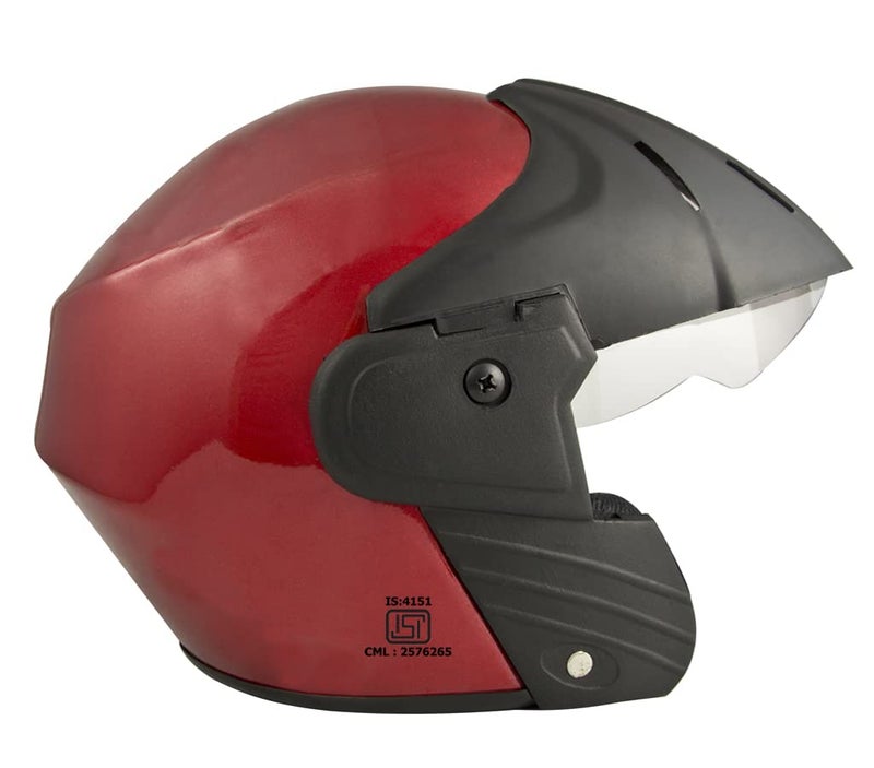 Sage Square Deltz Power (ISI Certified) Scooty Helmet Open Face (Small - S, Red Glossy) - Image 2