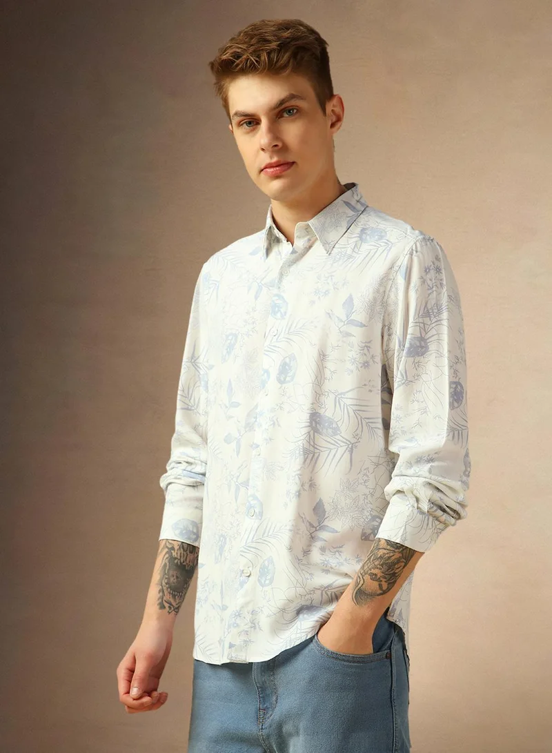 دينيس لينغو قميص أزرق رجالي