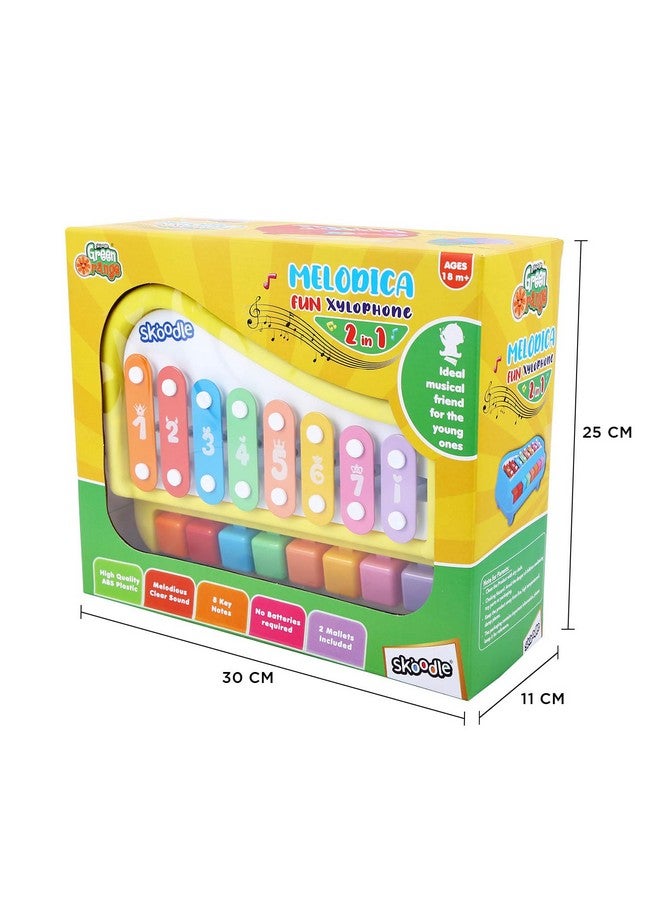 Skoodle 2-in-1 Xylophone Musical Piano for Kids, Interactive Preschool Learning Instrument & Toy with 8 Keys, 2 Mallets- Ideal for Baby, Boys and Girls & Gifting (Age 3+), Yellow - Image 5