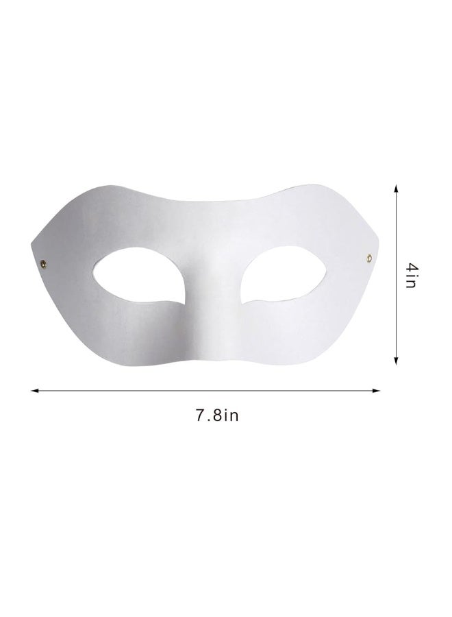 Yookat 14 Pieces Paper Art Masks White Craft Masks Paintable Paper Mask Mardi Gras Masquerade Masks - Image 2