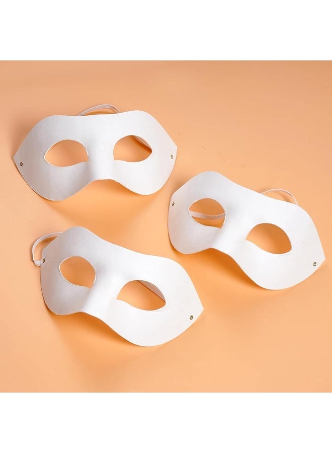 Yookat 14 Pieces Paper Art Masks White Craft Masks Paintable Paper Mask Mardi Gras Masquerade Masks - Image 5