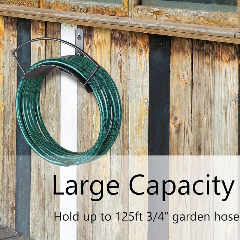 Eastrans Wall Mount Garden Hose Holder, Heavy Duty Water Hose Holder Easily Holds Up to 125 Feet 3/4’’ Hose, Solid Metal & Rust-Free, Perfect Garden Hose Storage for Outside Yard Lawn,Black - Image 5