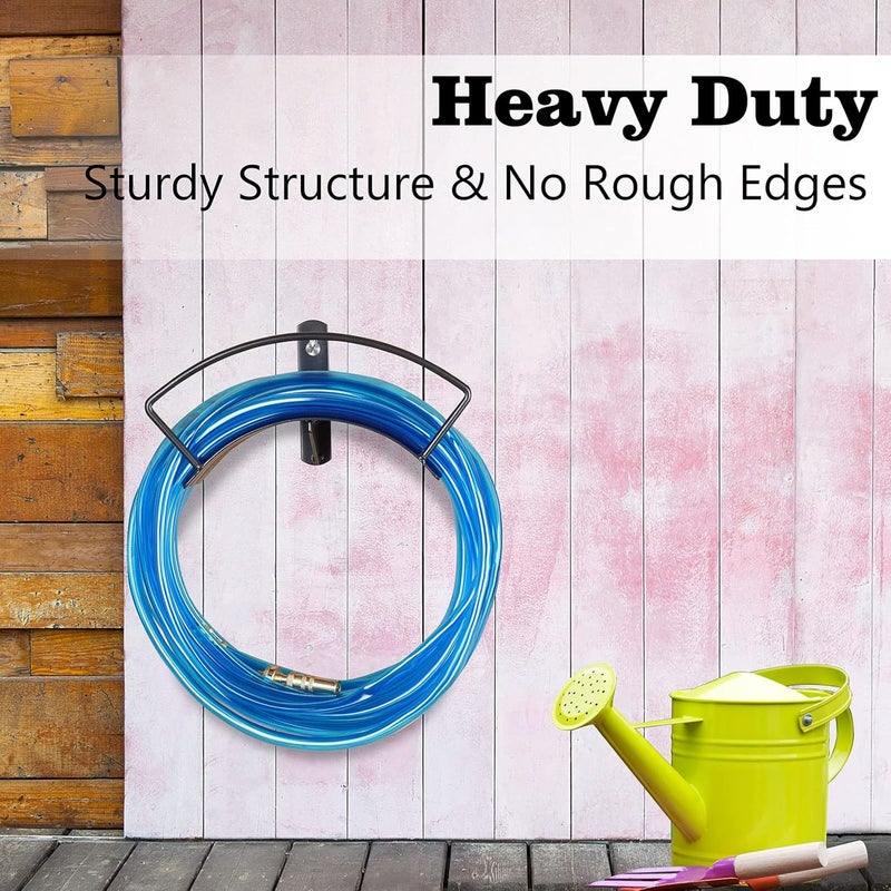 Eastrans Wall Mount Garden Hose Holder, Heavy Duty Water Hose Holder Easily Holds Up to 125 Feet 3/4’’ Hose, Solid Metal & Rust-Free, Perfect Garden Hose Storage for Outside Yard Lawn,Black - Image 4