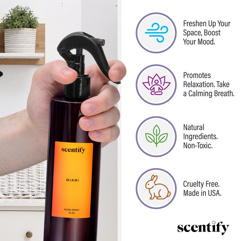 Scentify Miami Odor Neutralizing Room Spray â€“ Luxury Cashmere, Floral & Musky Wood Fragrance, Instant Odor Eliminator for Home, Office & Car â€“ 12 oz - Image 5