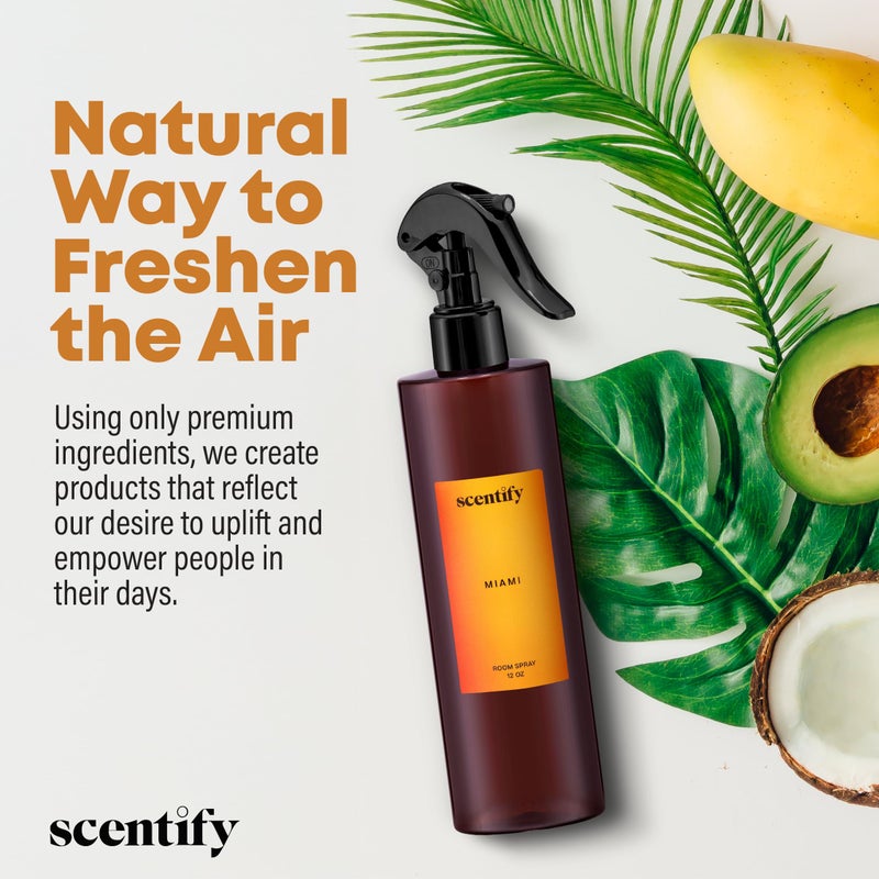 Scentify Miami Odor Neutralizing Room Spray â€“ Luxury Cashmere, Floral & Musky Wood Fragrance, Instant Odor Eliminator for Home, Office & Car â€“ 12 oz - Image 3