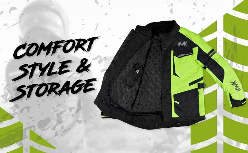 HWK Men's Adventure/Touring Motorcycle Jacket with Cordura Fabric and Impact Protection - Image 4