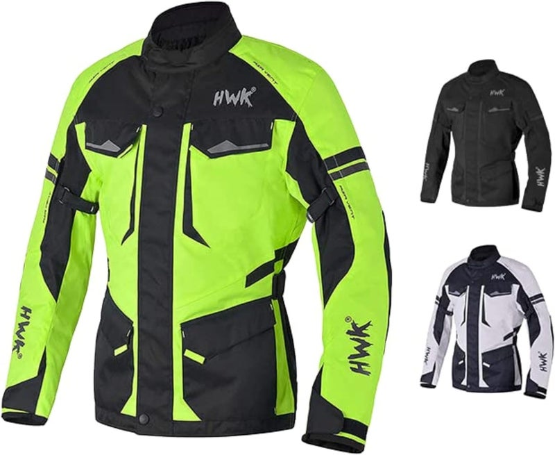 HWK Men's Adventure/Touring Motorcycle Jacket with Cordura Fabric and Impact Protection - Image 1